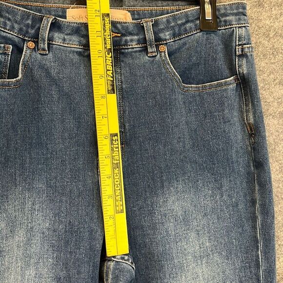 SOFT SURROUNDINGS Ultimate Denim Jeans Women's Sz 12 Blue High Rise Straight Leg - Picture 10 of 15